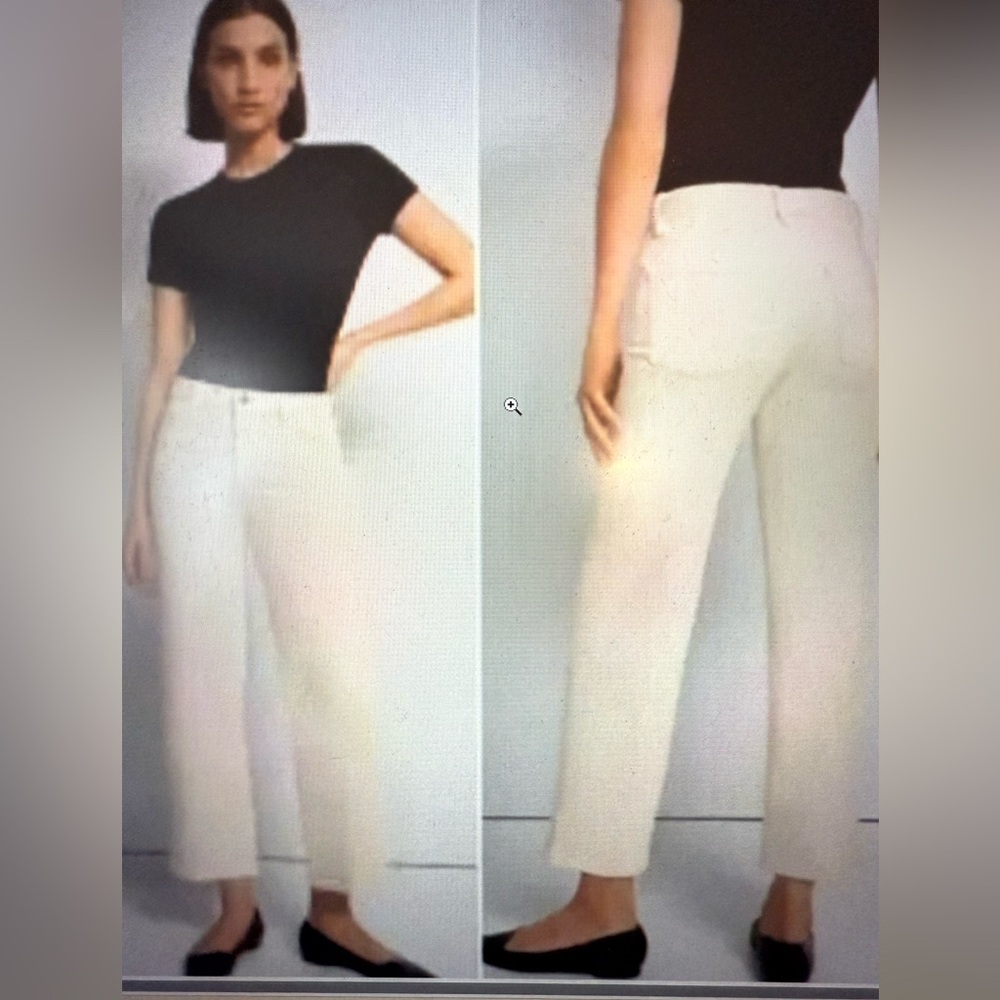 THEORY Women's Kick Crop Creamy Jeans